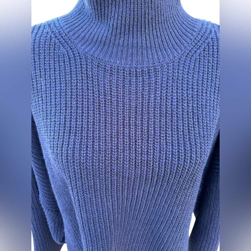 Topshop Sweater Mockneck Navy Blue Womens Size 8-10 Medium - Picture 6 of 11